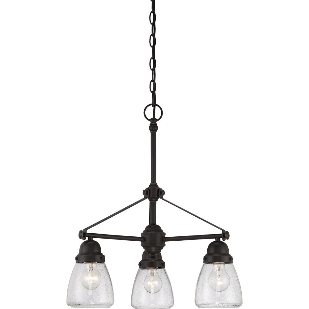 Nuvo Lighting 60/5546  Laurel - 3 Light Chandelier with Clear Seeded Glass in Sudbury Bronze Finish